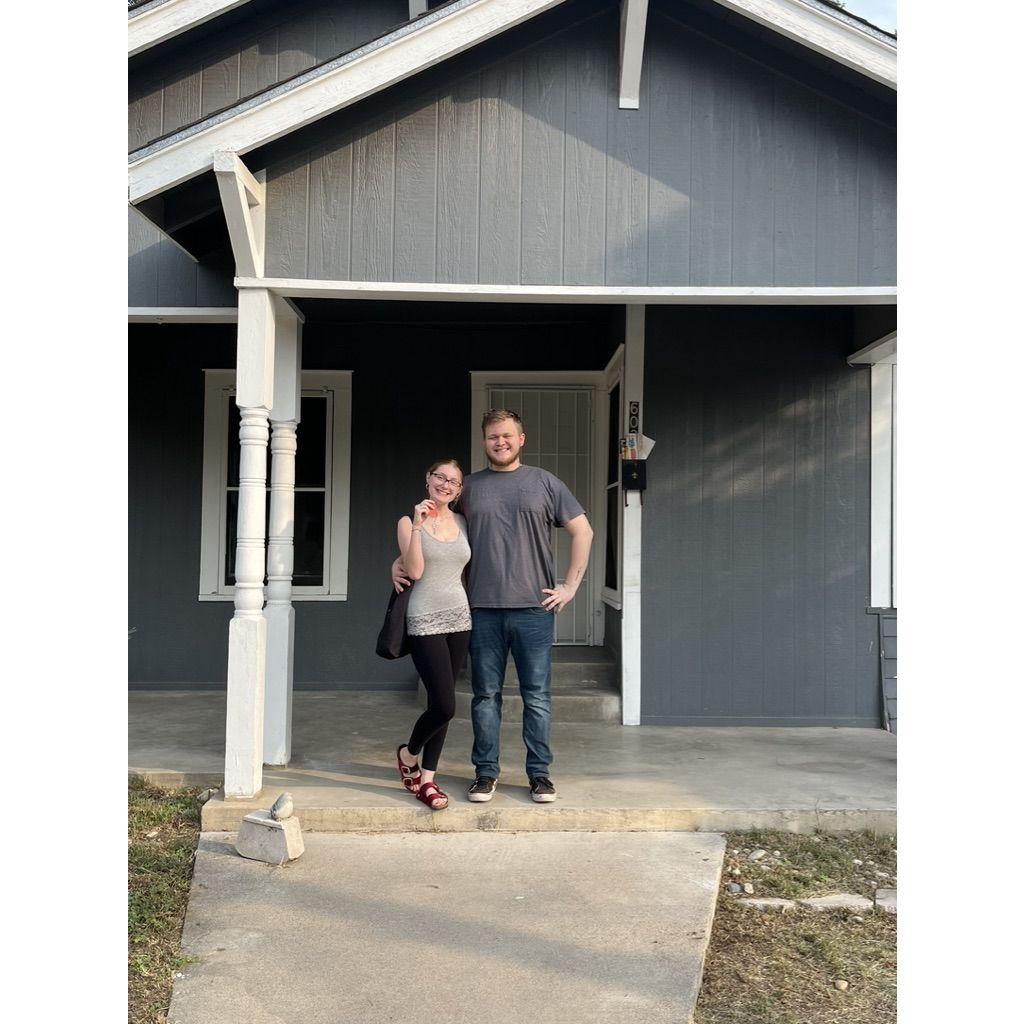 We moved out & got our first home together.  Age 19. May 2024.