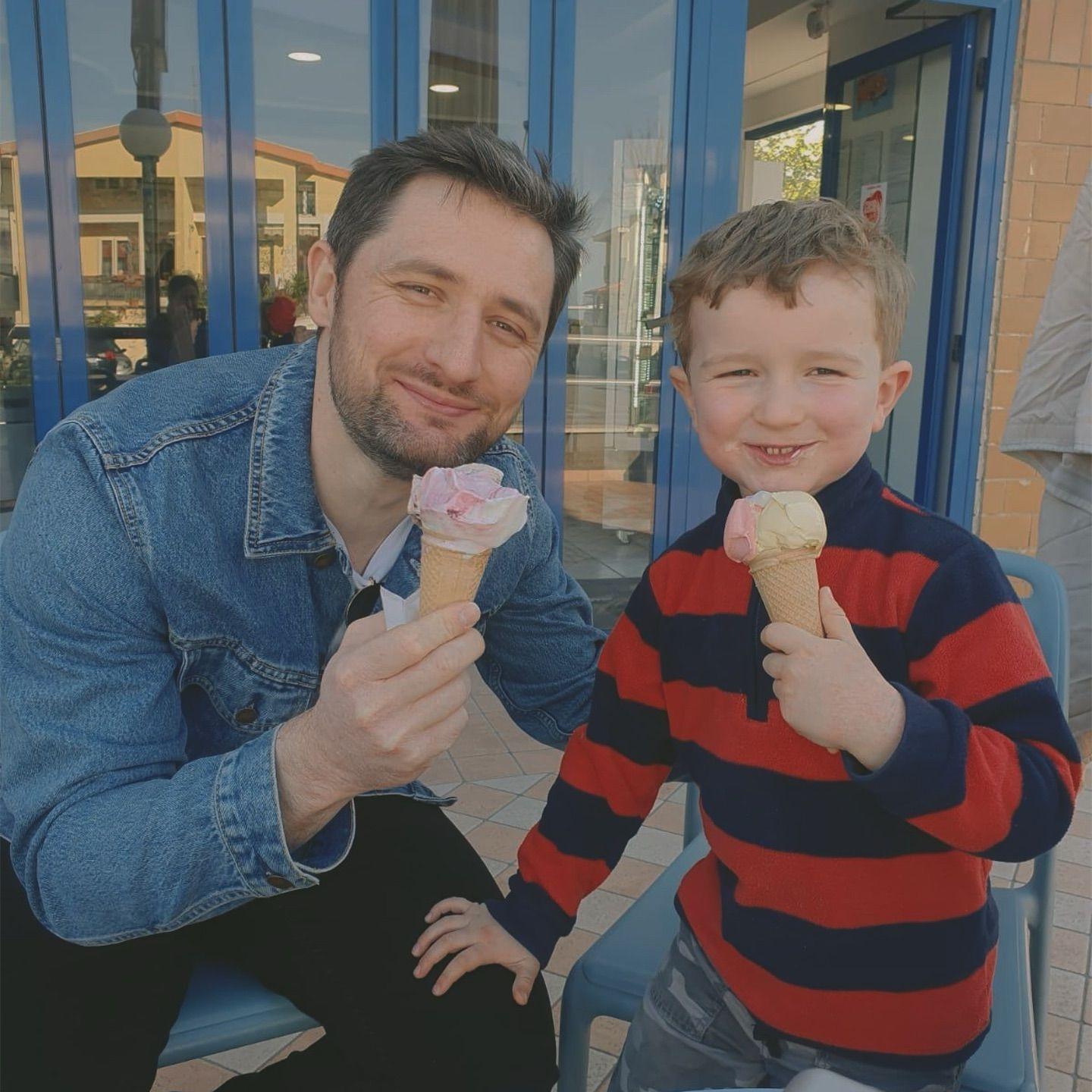 Nick & his super nephew Gabe enjoying ice cream!