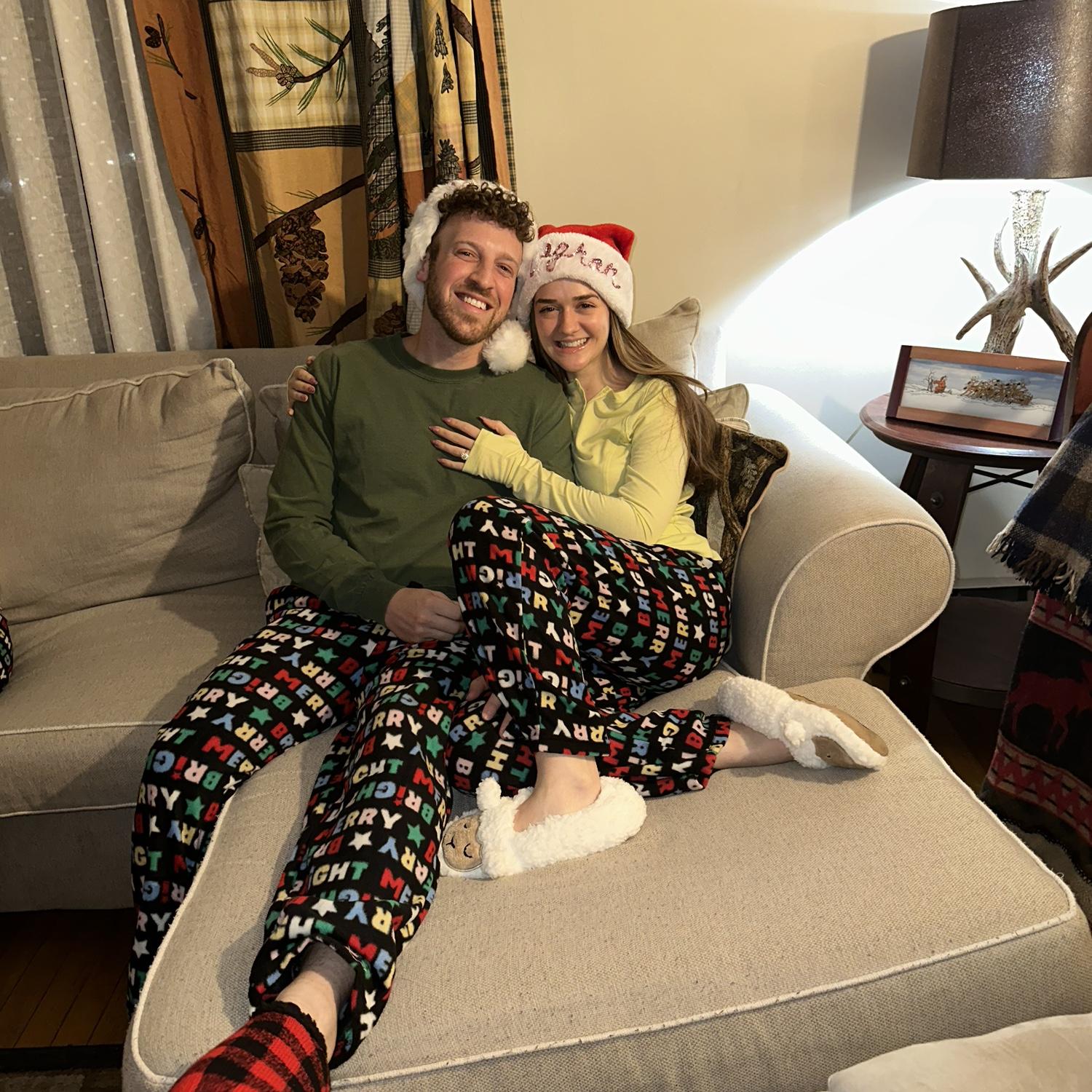 Matching PJs tradition on Christmas Eve, December, 2024.