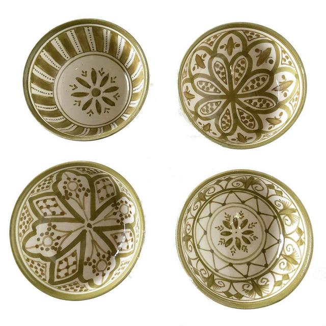SAFI TAPAS bowl set of 4 (Color: Olive)
