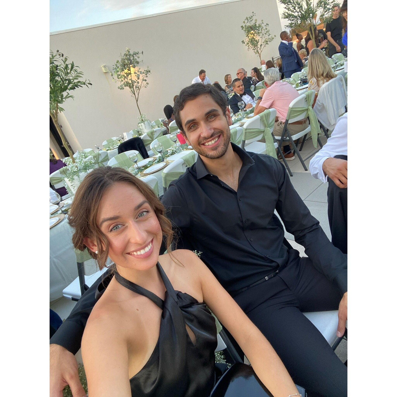 September 10, 2023. Celebrating Gus and Madeline's wedding after UPS finally delivered Codrina's visa.