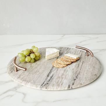 Marble + Copper Handled Cheese Board