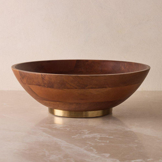 Bodin Serve Bowl, Wood & Metal