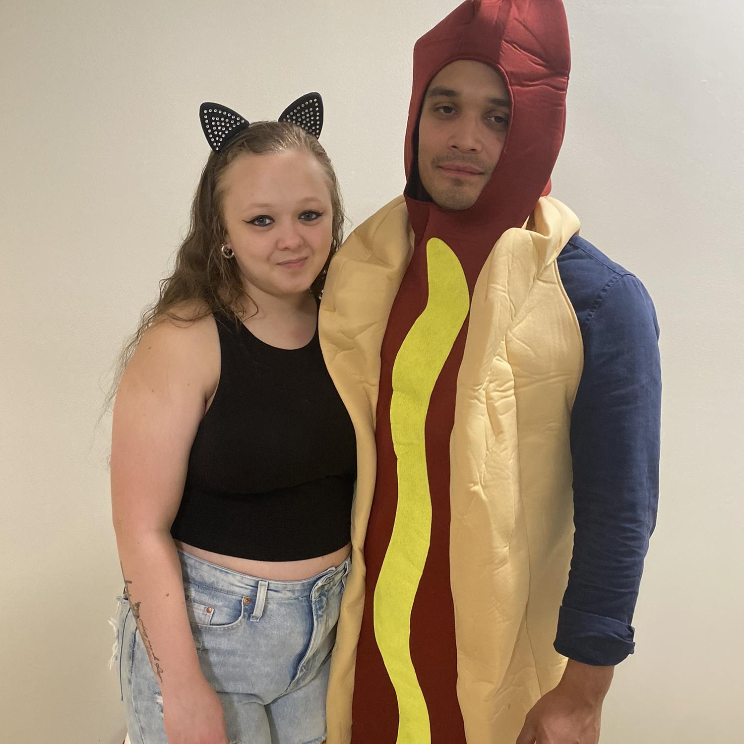Isaiah came to Cayla’s housewarming party in Halloween attire