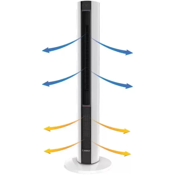All Season 1500-Watt Electric Oscillating Space Heater and Fan Combo Tower with Remote Control