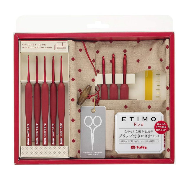 ETIMO Red Crochet Set Red Tulip TED001, 2.6 x 20.4 x 22 cm