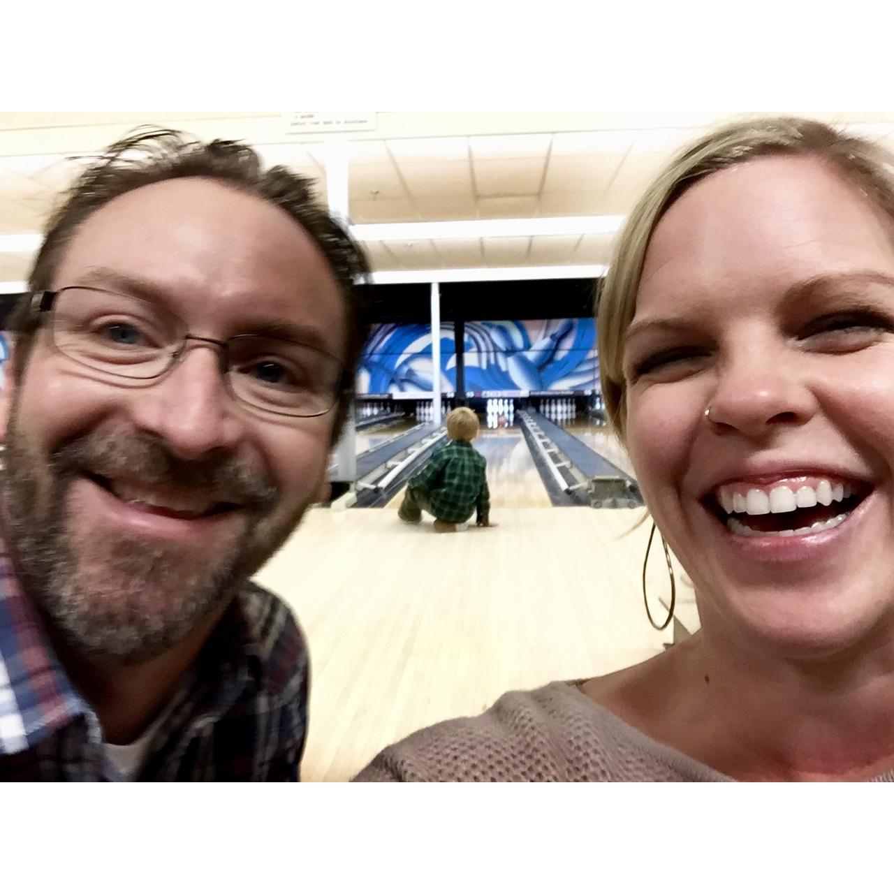 Took James bowling. Laughed a lot at our bowling skillz.