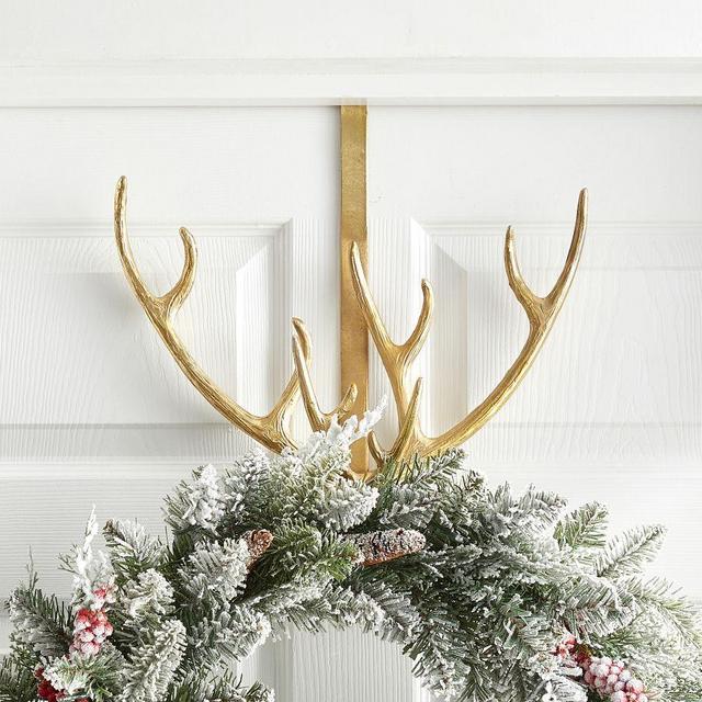 Antler Wreath Hanger - Brass