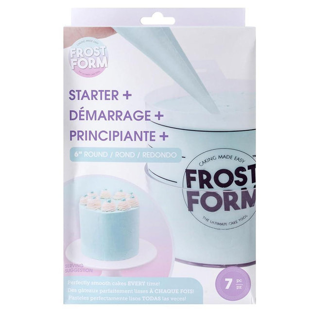Frost Form - Starter + Kit (6 inch) 7-Piece Set | Professional-Quality, Food-Grade Plastic | Perfectly Straight Cakes | Beginners and Pros | Cake Decorating Kit