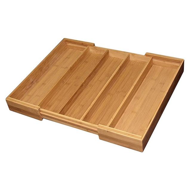 Totally Bamboo Expandable 5-Compartment Drawer Organizer, Expands from 13 to 22-3/4" Wide
