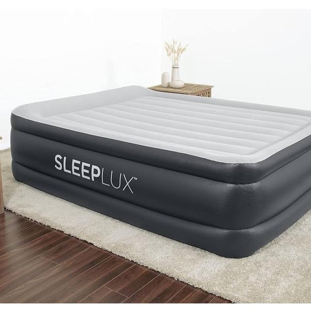 SleepLux Durable Inflatable Air Mattress with Built-in Pump, Pillow and USB Charger