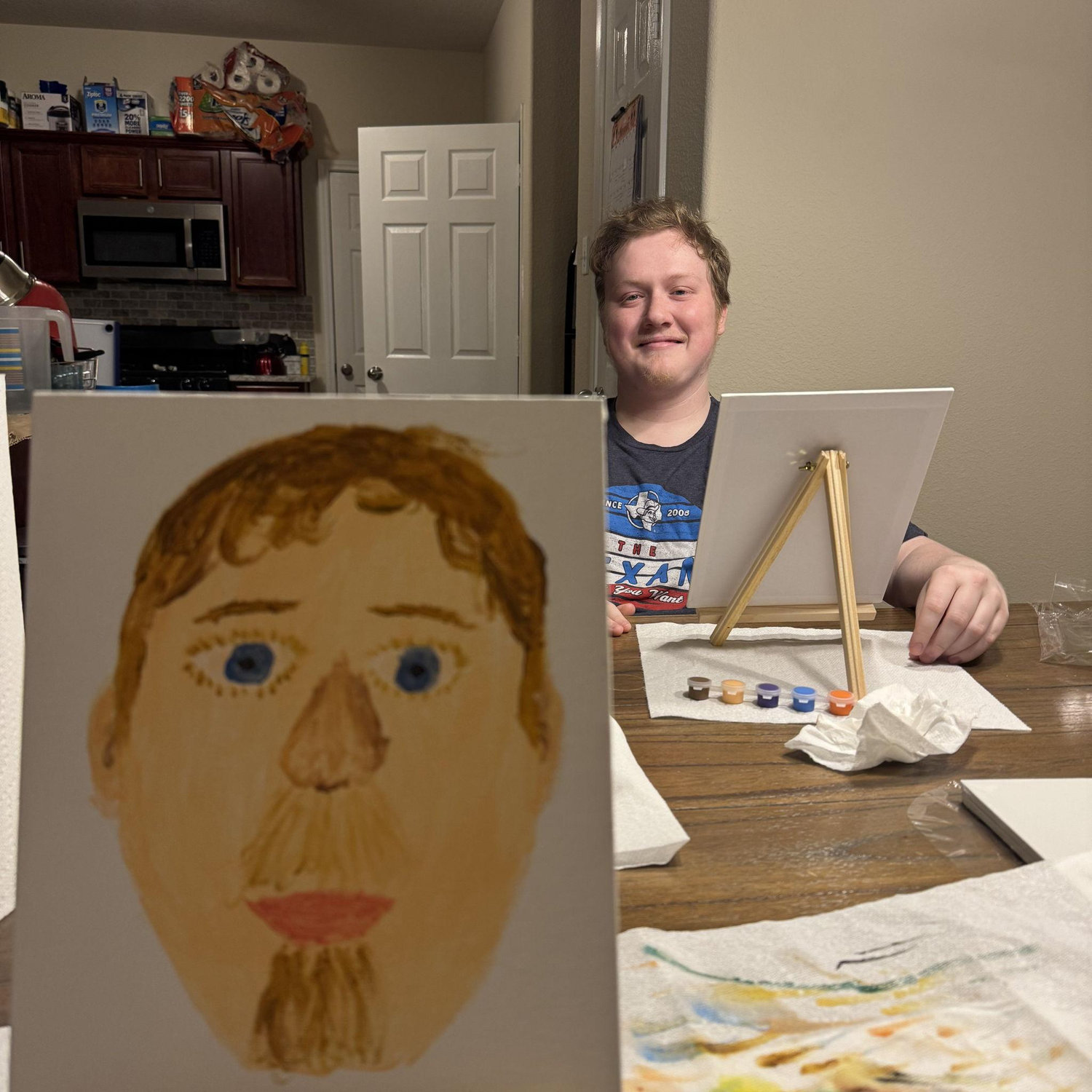 We love to try fun activities, we did self portraits of each other for date night 😂