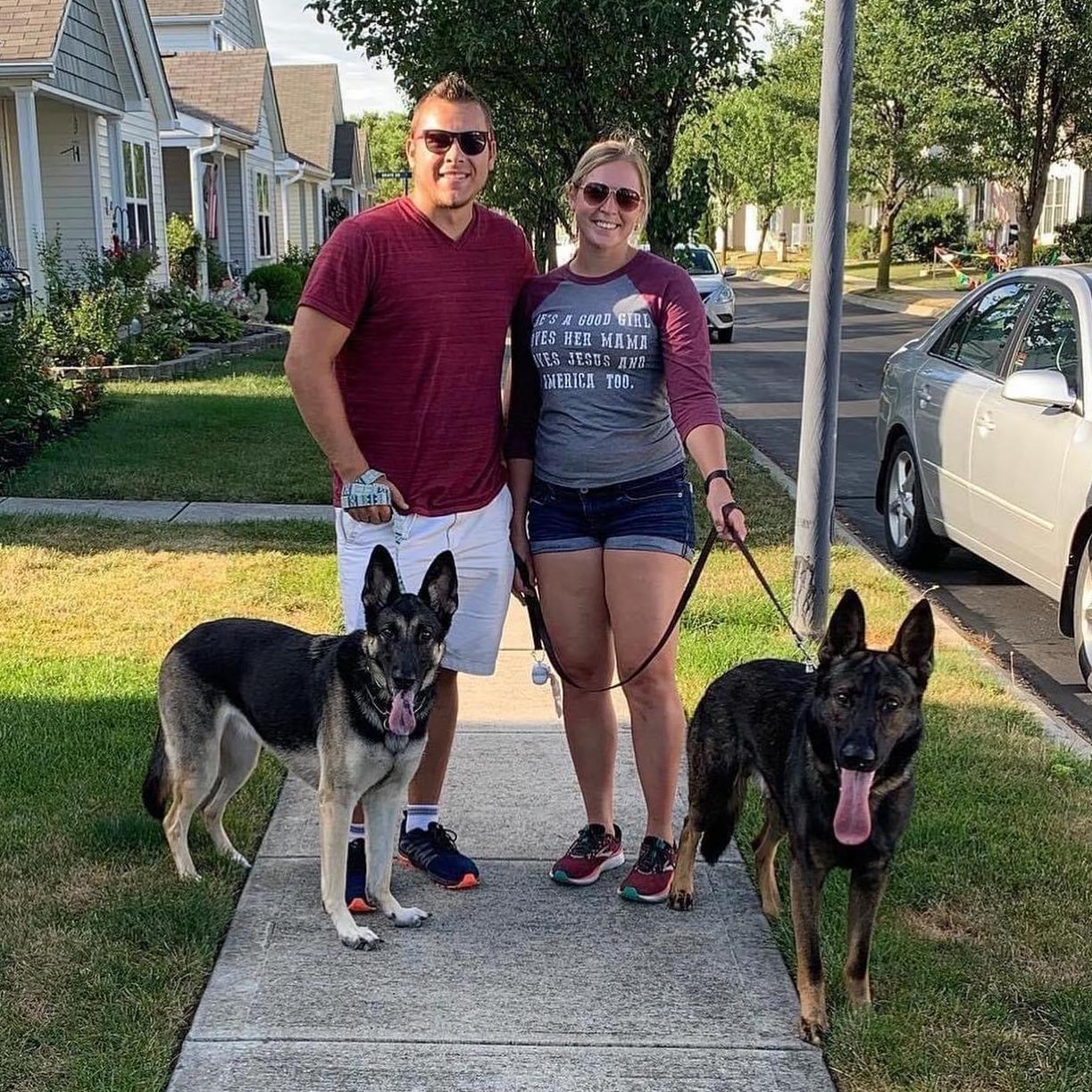Our one of many walks with the dogs.