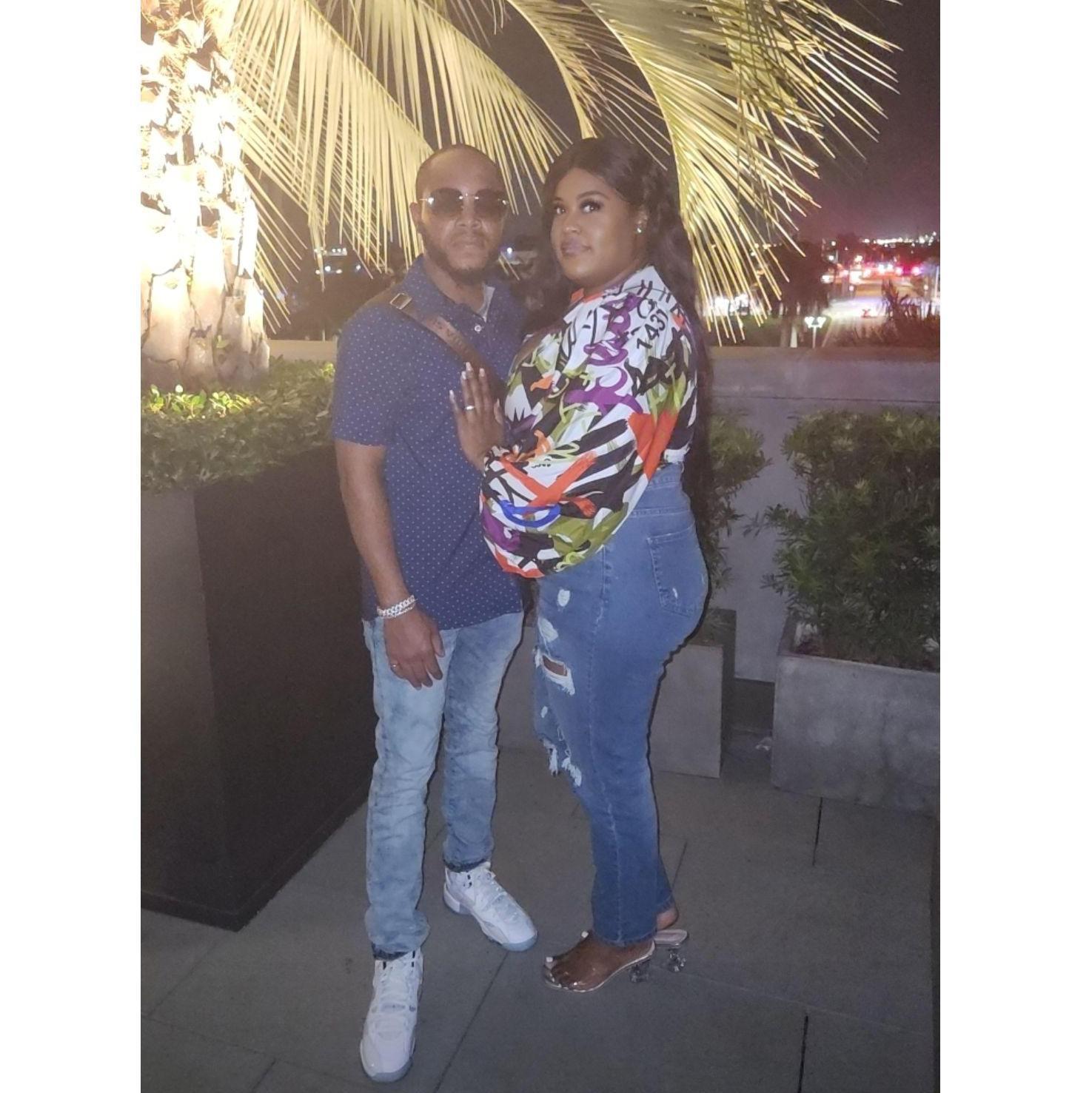 Birthday dinner celebration with friends.