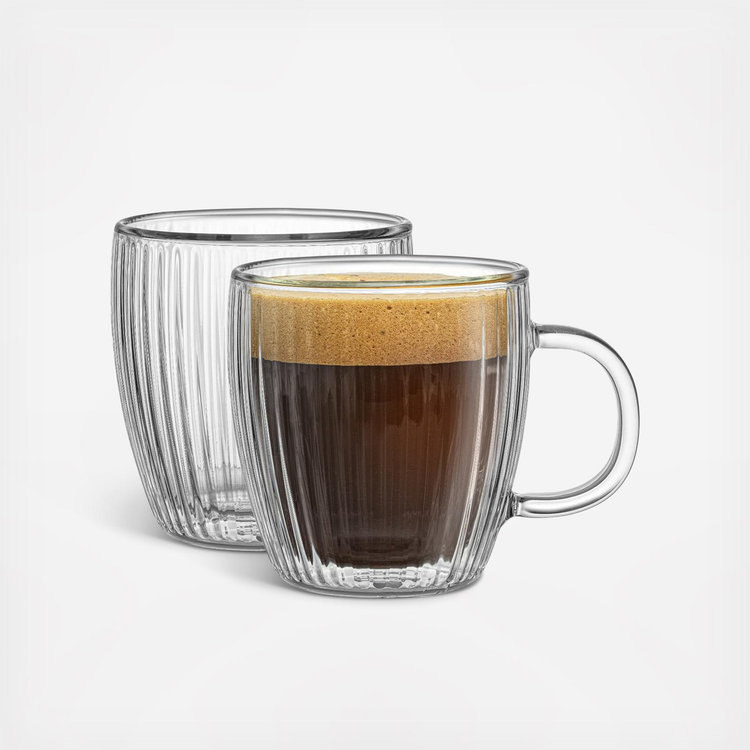 Fluted Savor Double Wall Espresso 5.4oz - Set of 2