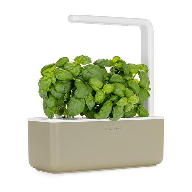 Click & Grow Smart Garden 3 Indoor Herb Garden (Includes Basil Plant Pods), Beige
