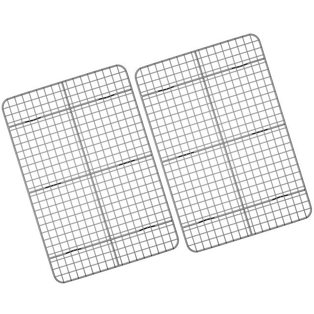 Cooling Rack for Baking 2-Pack, 15 x 10 Inches Baking Rack, Stainless Steel Wire Cookie Rack Fits Jelly Roll Sheet Pan, Oven Safe for Cooking, Roasting, Grilling