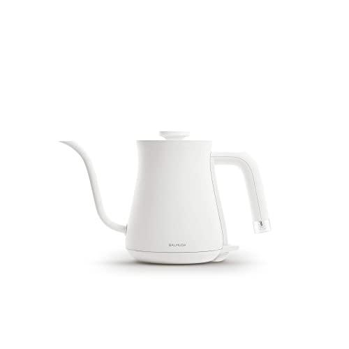 BALMUDA The Kettle | Electric Lightweight Gooseneck Kettle | Stainless Steel | 0.6L Capacity | Neon Light Indicator | Perfect for Tea and Coffee | K02H-WH | White | US Version