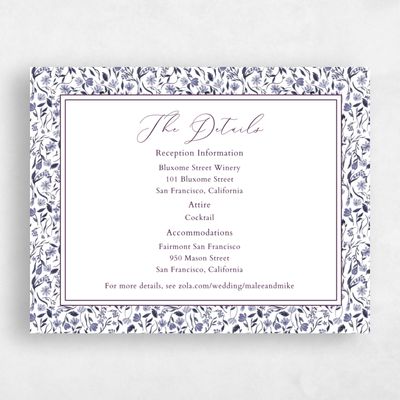 Dark Berry, Blue Wedding Enclosure - Ariella