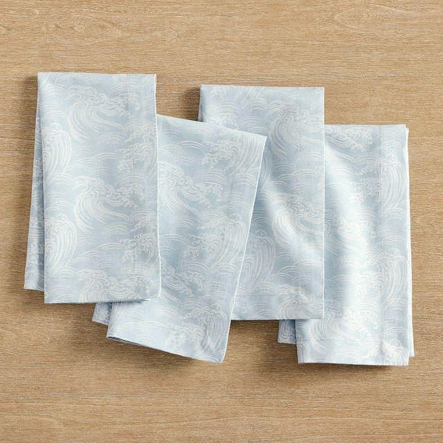 Ocean Waves Napkins, Set of 4 - Blue Multi