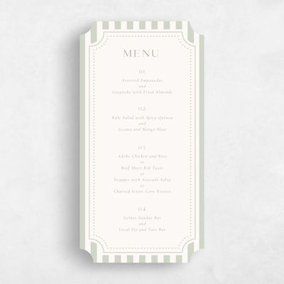 Green Ticket Wedding Menu - Plateau