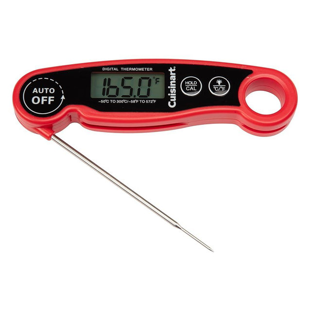 Cuisinart LCD Digital Instant Read Thermometer, Water Resistant Meat Thermometer for Home & Grill, Digital Grill Thermometer with Calibration & Backlight, Home Gadget, BBQ, Smoker, Oil Fry & Candy