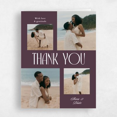 Dark Plum, Purple Wedding Thank You - Trogir Multiphoto
