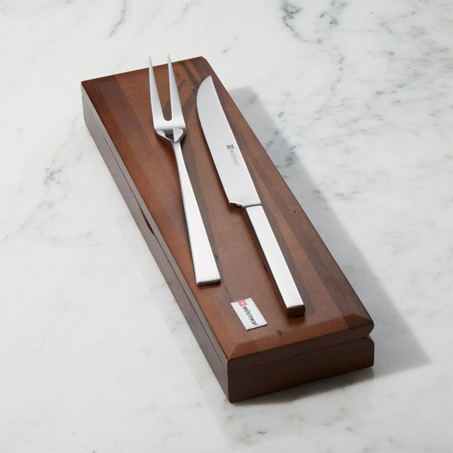 Wusthof ® Stainless Steel Carving Set in Walnut Box
