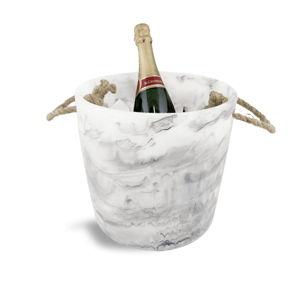 Resinware Handcrafted Ice Bucket | 10.2in White Swirl by Nashi Home