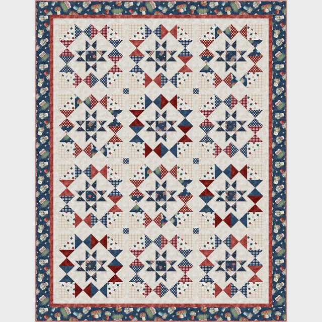 Let Freedom Ring Quilt Kit with Farmhouse Americana fabric collection from P&B Fabrics