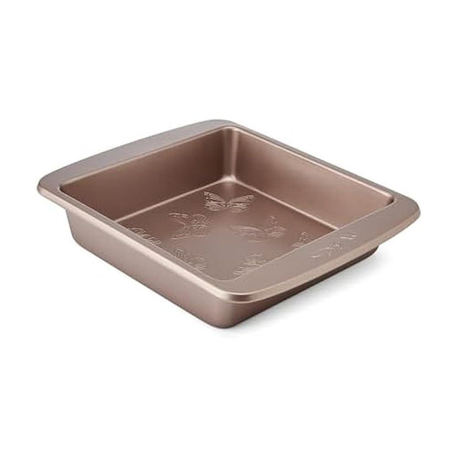 Dolly Parton Butterfly Stamp Square Cake Pan – Carbon Steel Nonstick Bakeware with Textured Butterfly Design, Durable Rolled Rim, Oven Safe to 450F, Perfect for Cakes, Cheesecakes and Savory Bakes
