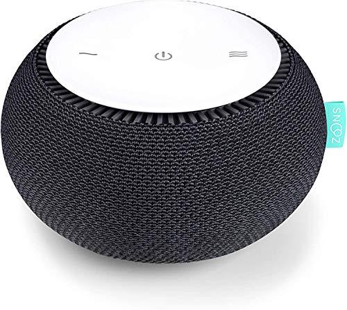 SNOOZ White Noise Sound Machine - Real Fan Inside for Non-Looping White Noise Sounds - App-Based Remote Control, Sleep Timer, and Night Light - Charcoal