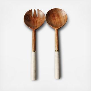 Marble & Wood Salad Servers