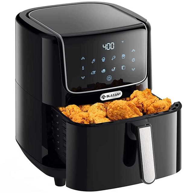 Digital Air Fryer, BLAZANT 6.8QT Large Airfryer Oven with 8 Presets, Electric Hot Air Fryers Oven Oilless Cooker with LED Touch Screen, Nonstick Basket, Dishwasher Safe, Auto Shut Off, Recipes Included