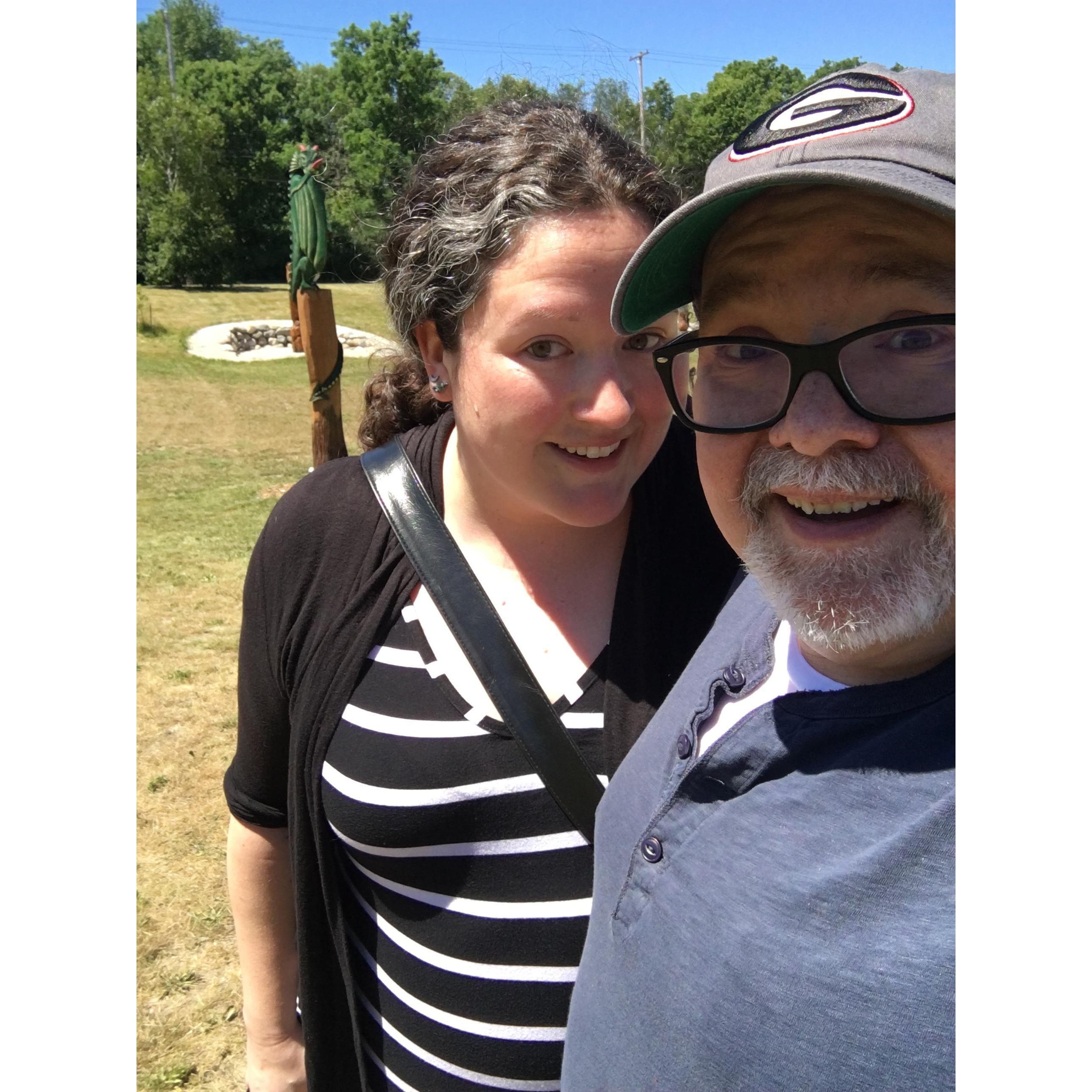 We drove by a random park of carved tree trunks in Battle Creek, MI, so we had to check it out! July 2018