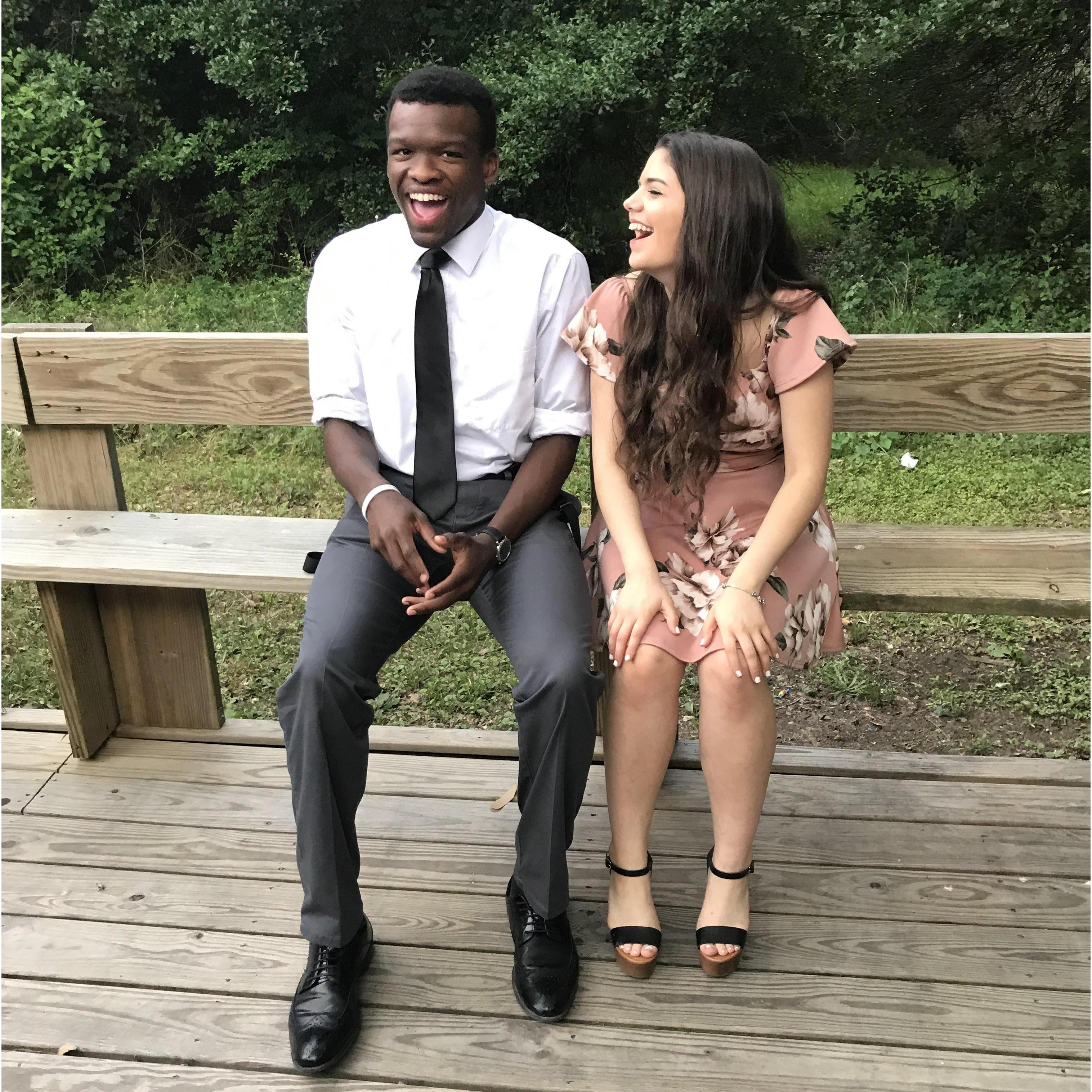 Our favorite candid photo from my senior dance banquet!!