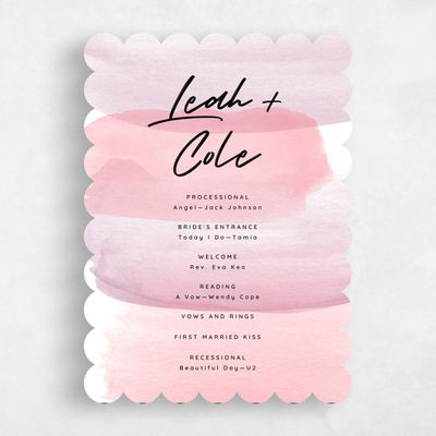 Pink Scalloped Wedding Program - Bailey