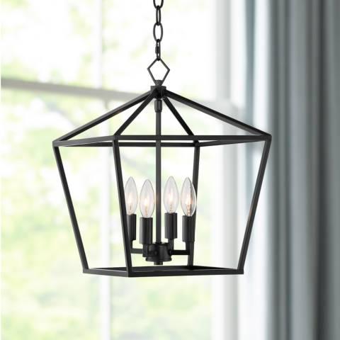 Wide Semi Gloss Black Entry Pendant