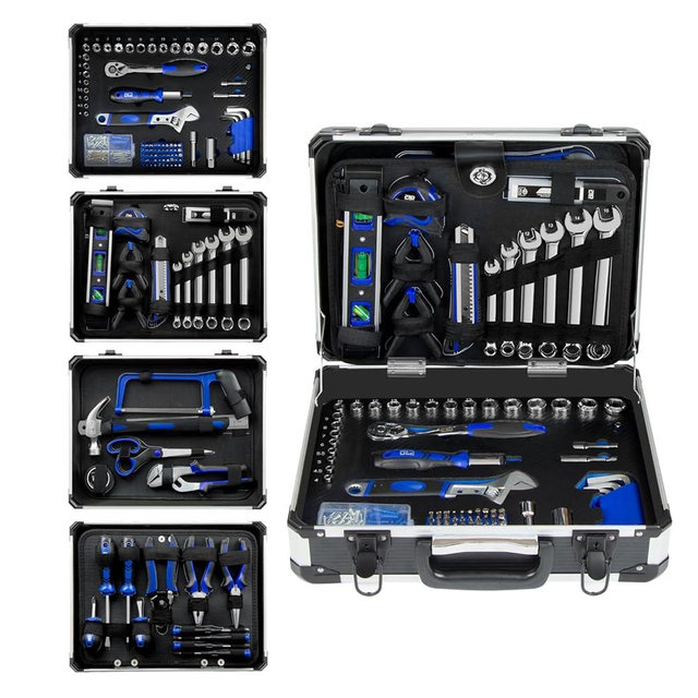 Prostormer Tool Set 259-Piece, Complete Hand Tool Kit with Heavy Duty Aluminium Tool Box, General Mechanic Toolbox for Home, Car, RV, Repair Shop
