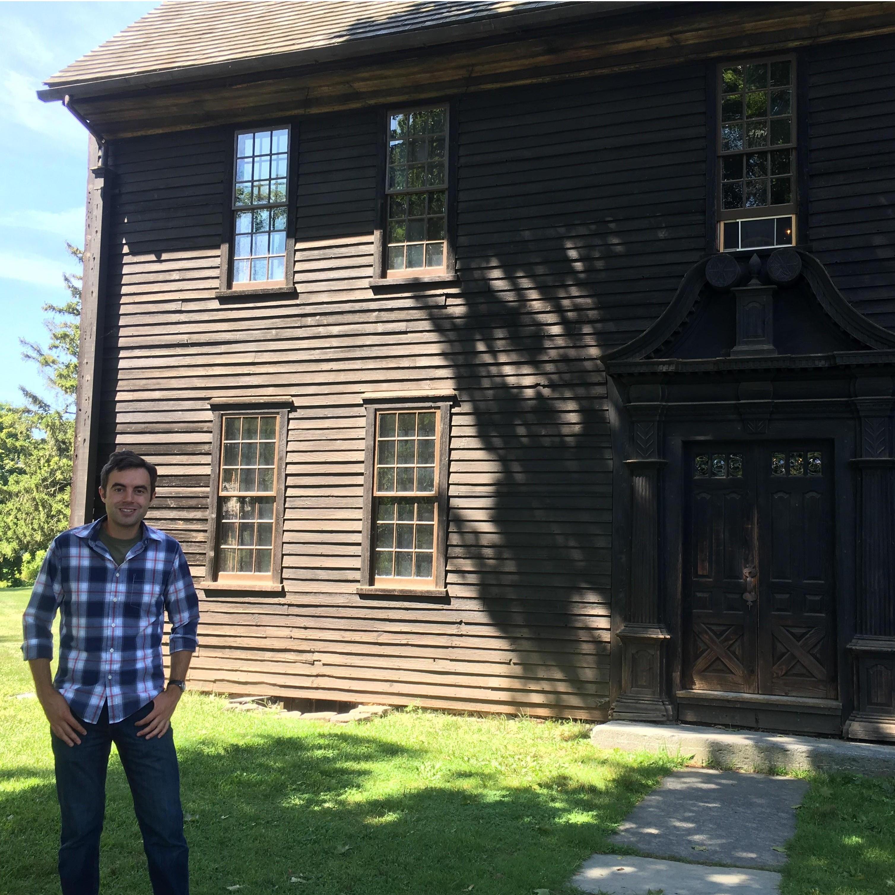 In 2017 Ryan and Lauren went back to Historic Deerfield where it all began. Here is Ryan by his favorite historic house: Ashley House.