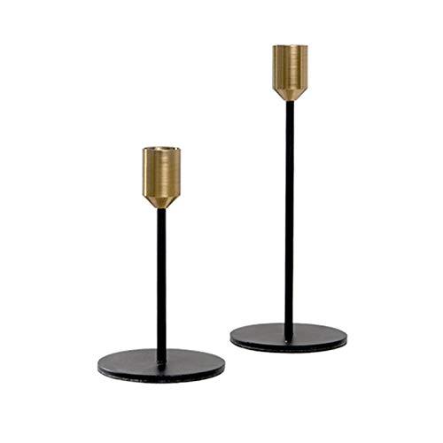 BWRMHME New Modern Style Gold Black Metal Candlesticks Wedding Decoration Candlestick Home Decor Bar Party Candle Holders