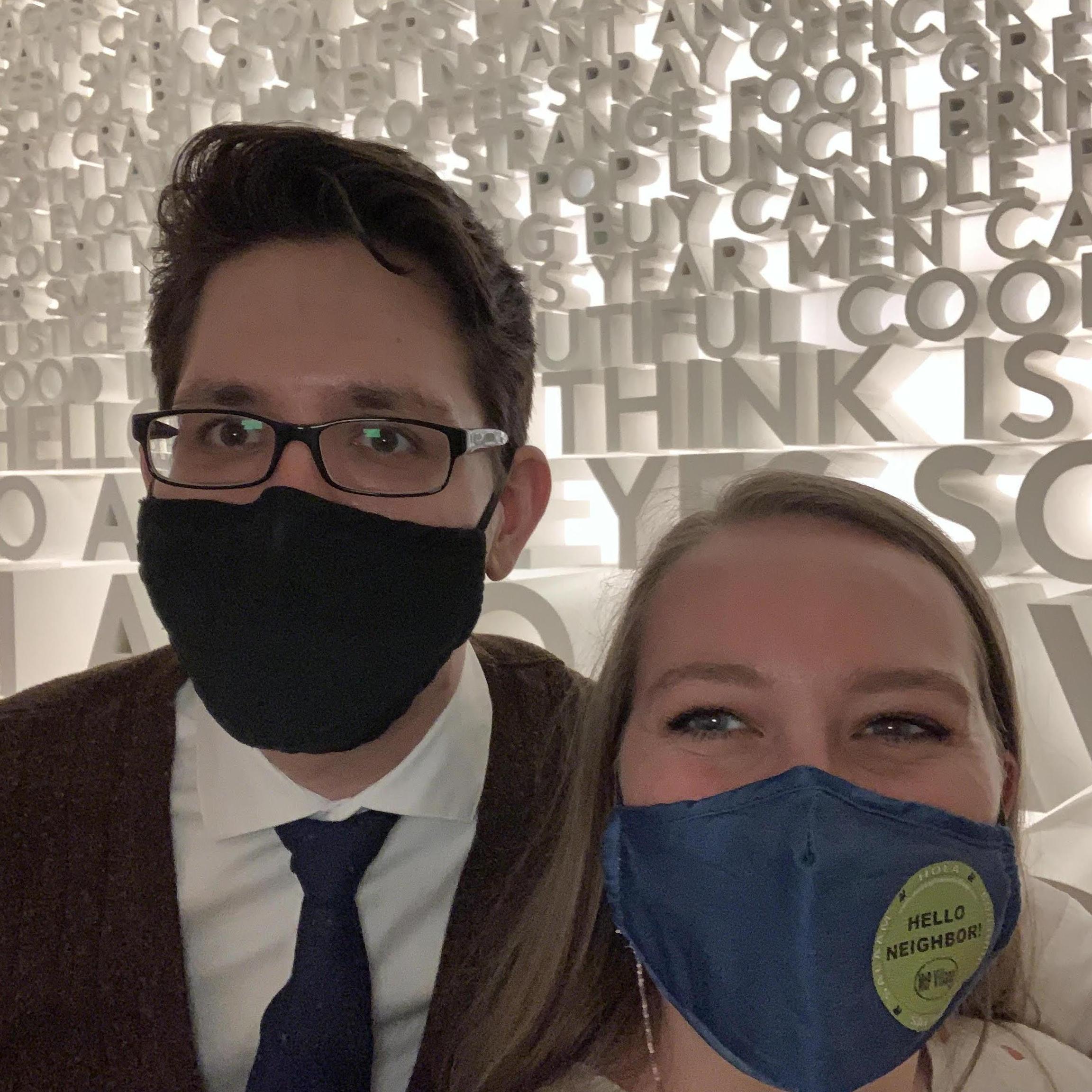 Our first photo together! At the word museum in DC.