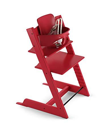 Stokke 2019 Tripp Trapp High Chair, Includes Baby Set, Red