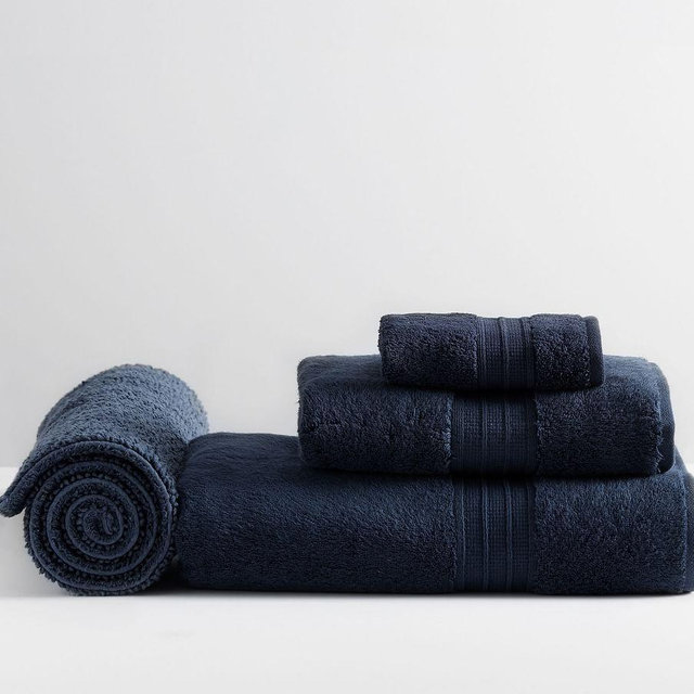 Navy Hydrocotton Organic Bath/Hand/Washcloth/Bath Mat, Set of 4