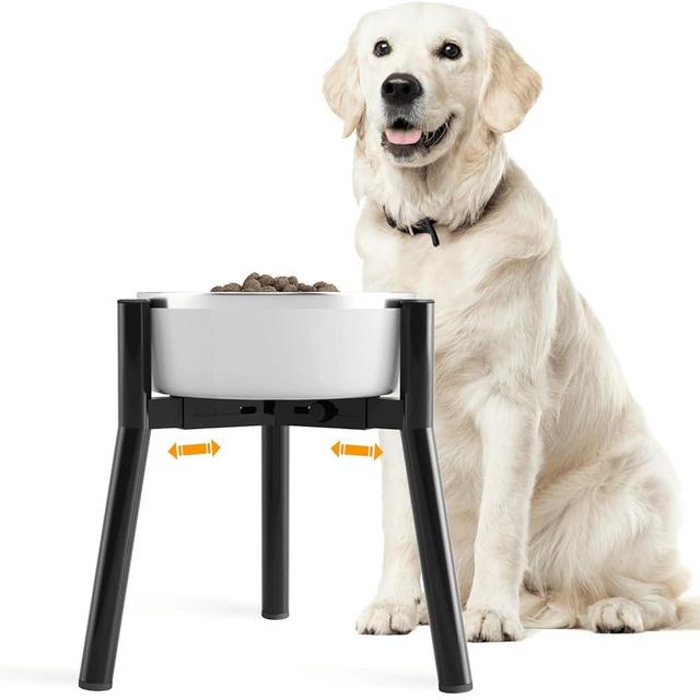 TIDANT Dog Bowl Stand for Medium & Large Dogs, Adjustable Width 7-10.7", 11in Tall Elevated Dog Food Water, Bowl Not Included