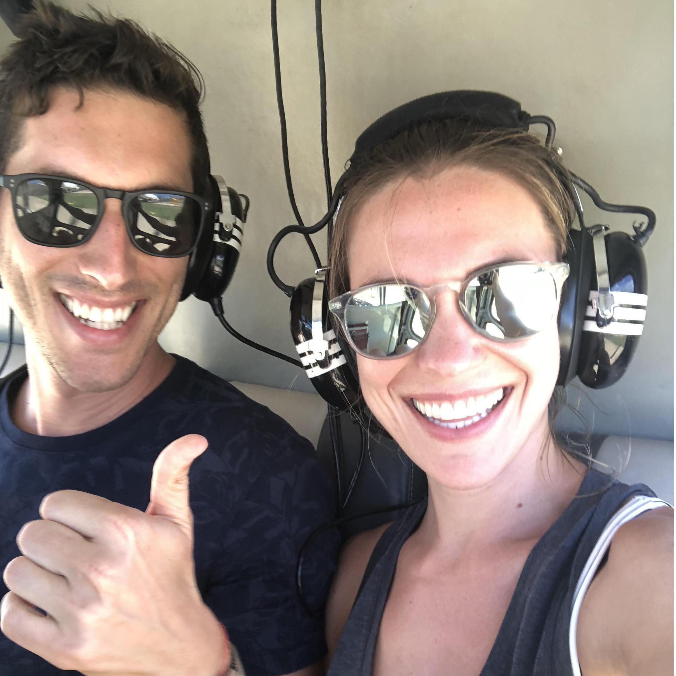 White knuckling it in the helicopter in Kauai