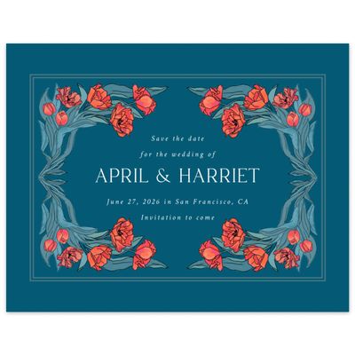 Teal Blue Wedding Digital Save the Date - Willmore Landscape