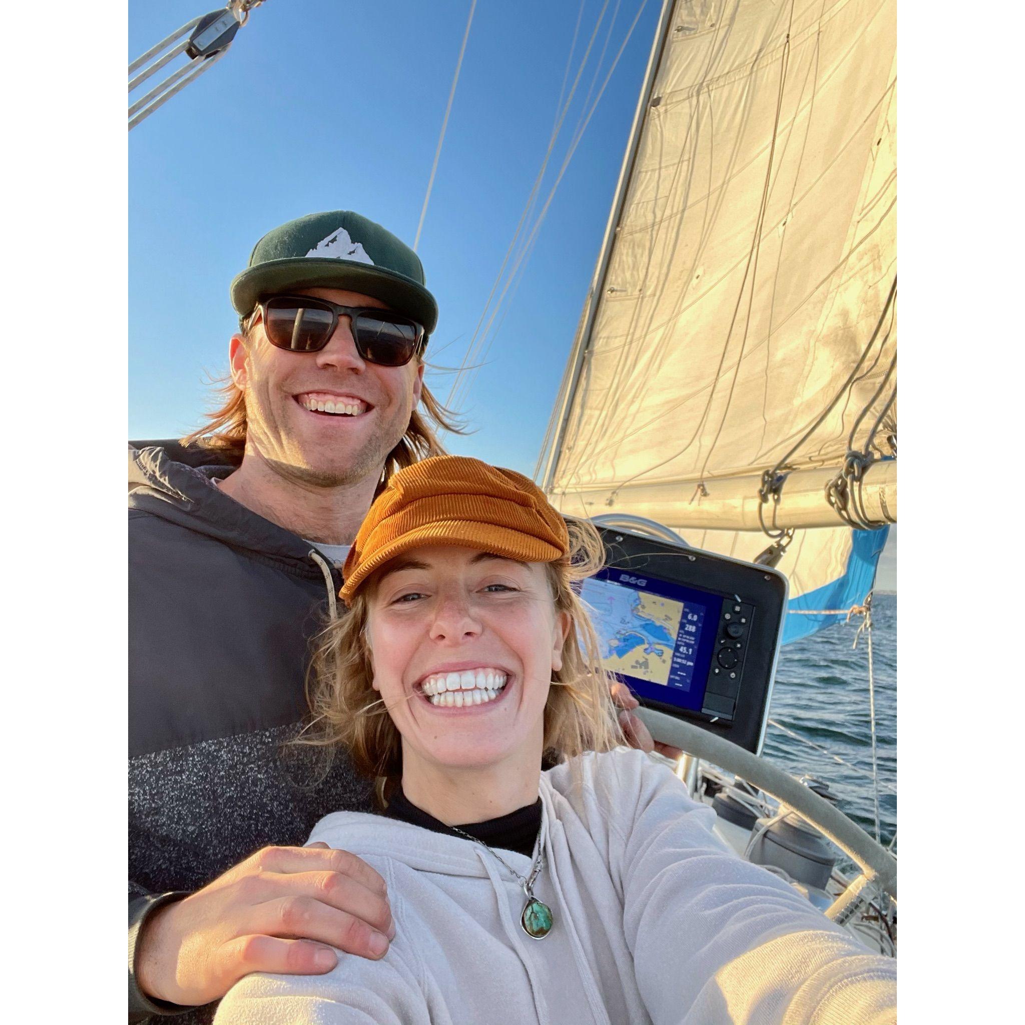 Celebrating our 1 year anniversary by taking a sailing trip around Long Beach Harbor
[December 2020]