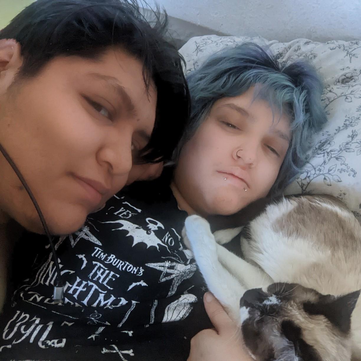 In our first apartment, still a little sleepy :)