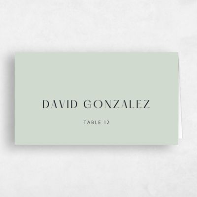 Light Sage, Green Wedding Place Card - Corinth